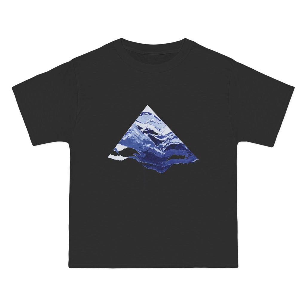 Mountain Landscape Diamond Drip T-Shirt | Blue Night Scenery