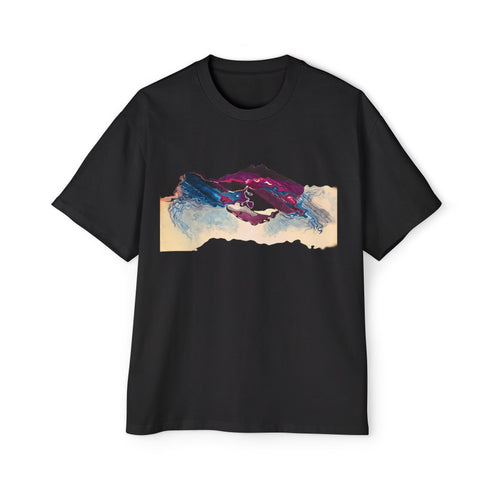 Abstract Mountain Art Tee — Colorful Landscape Oversized T‑Shirt