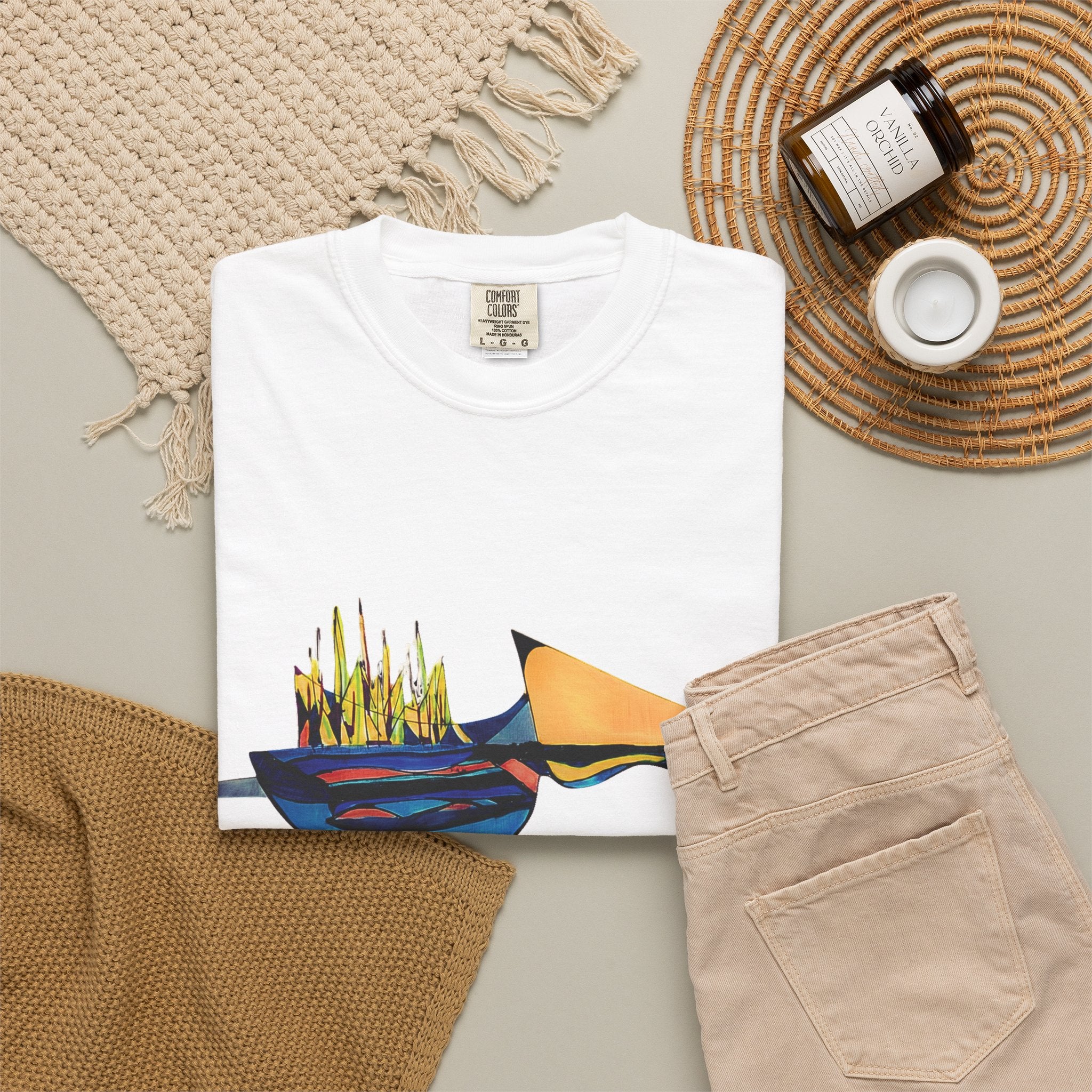 Sailing Illusion Unisex T-Shirt | Abstract Sailing Graphic